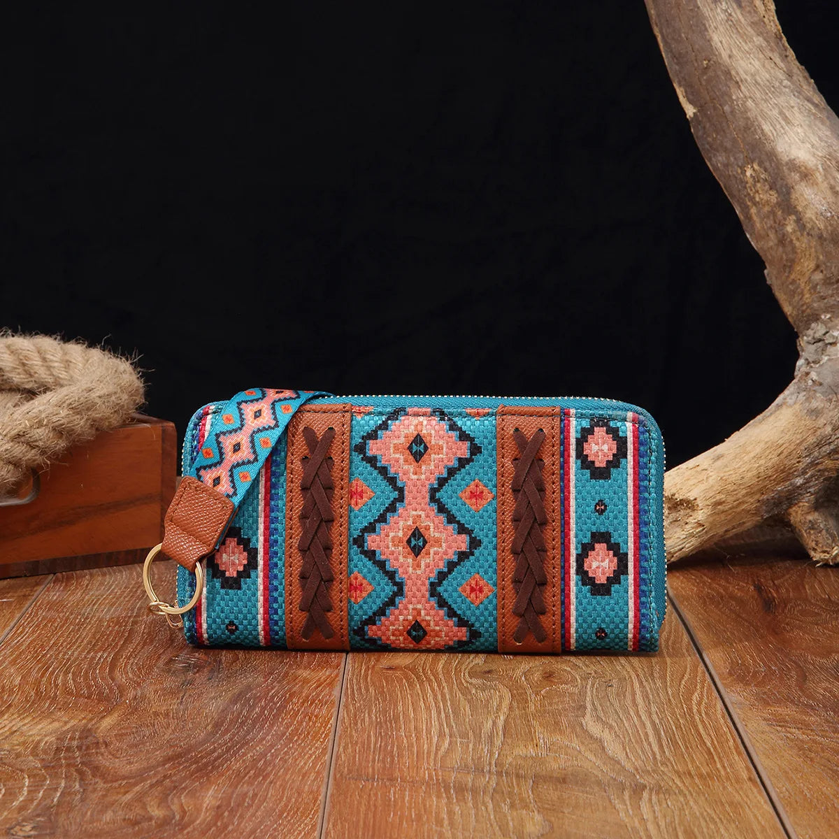 European American Retro Zipper Wallet Cotton Linen Printed Bohemian Style Women's Handbag Wallets Trend Versatile Card Bags