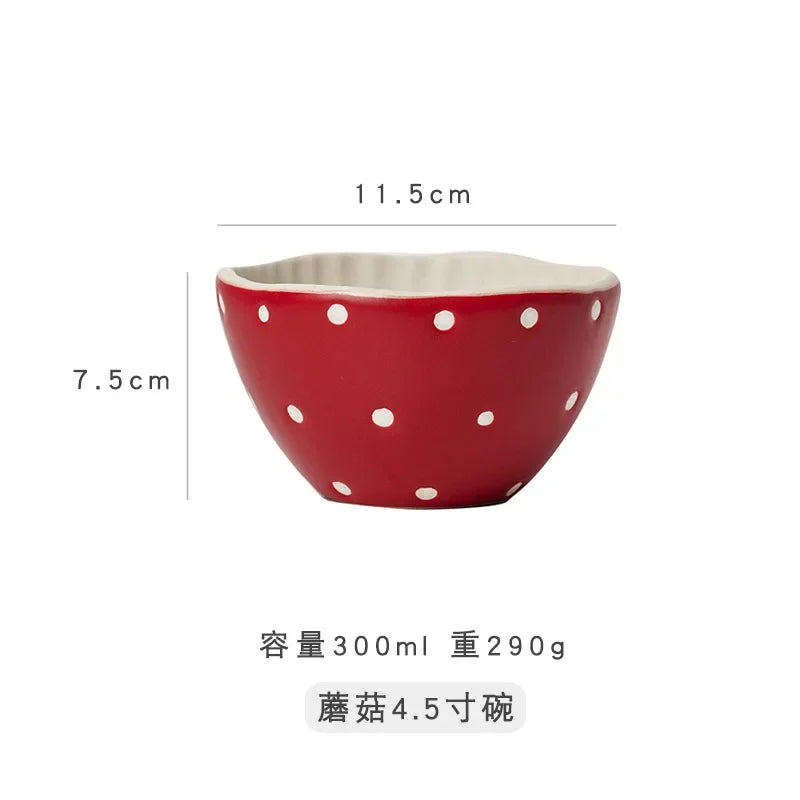 Cute Creative Plate Ceramic Mushroom Shape Restaurant Homehold Vegetable Fruit Cake Bread Dessert Plates Kitchen Supplies