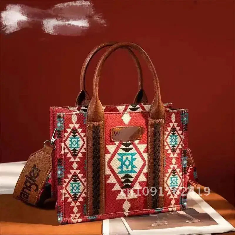 Women Handbags Western Wallet Female Shoulder Bohemian Aztec Shoulder Bag Shopping Tote Bag Large Capacity Travel Bag