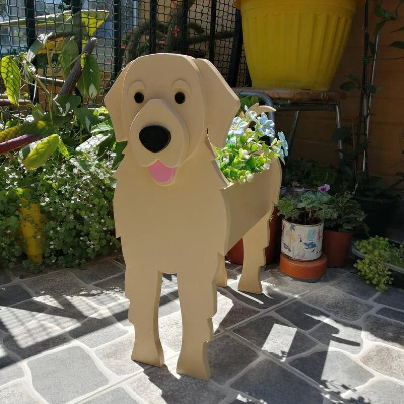 Garden Flower Pot Dog Shape Planter Poodle Corgi Samoyed Animal Pots Flowerpot Plant Container DIY Garden Outdoor Home Decor