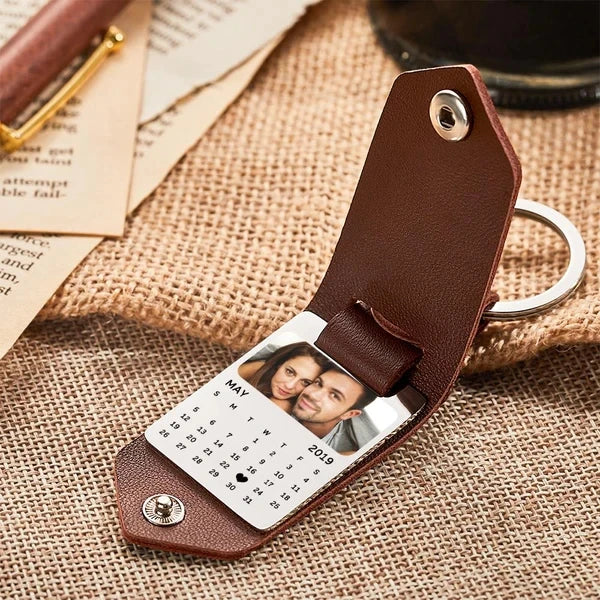 MYLONGINGCHARM Custom Photo Keychain personalized Jewelry souvenir gift Car Key Ring  leather key chain for Mom Dad Men Women Valentines Gift