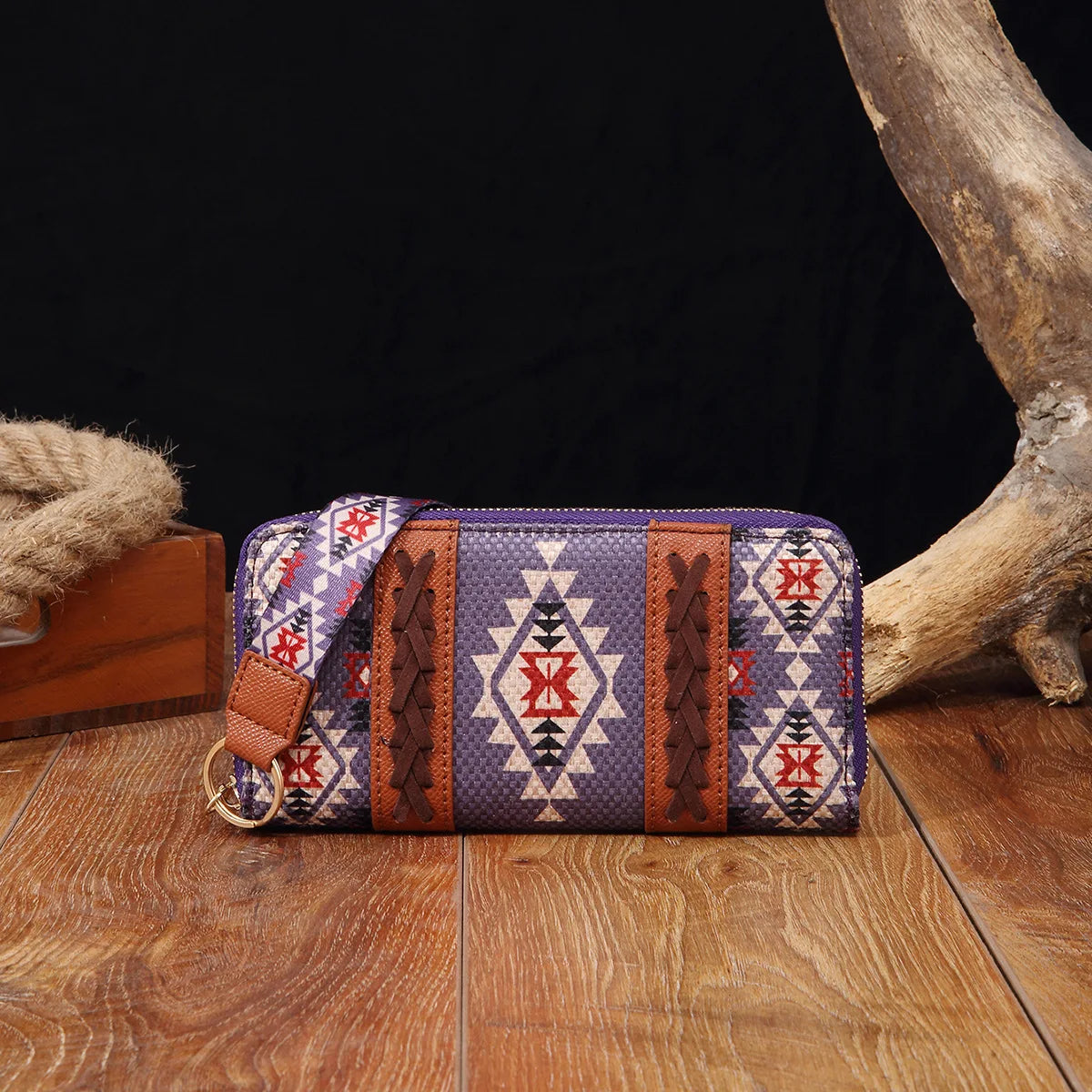 European American Retro Zipper Wallet Cotton Linen Printed Bohemian Style Women's Handbag Wallets Trend Versatile Card Bags