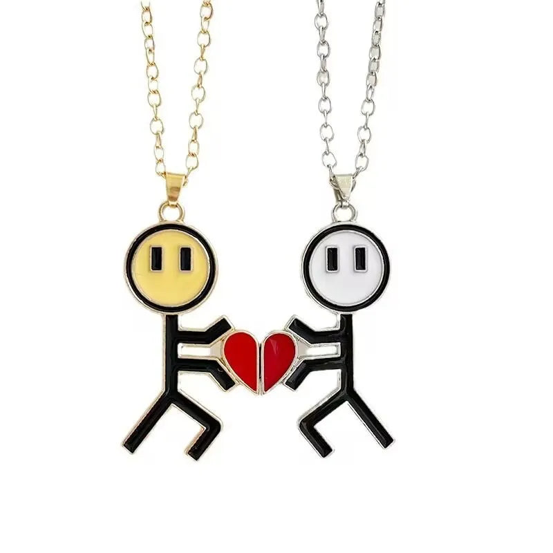 2Pcs European Sliver Plated Key Pendant Necklaces For Womens Lover Couple Jewelry Broken Heart Necklace Valentine Gift N3 Valentines