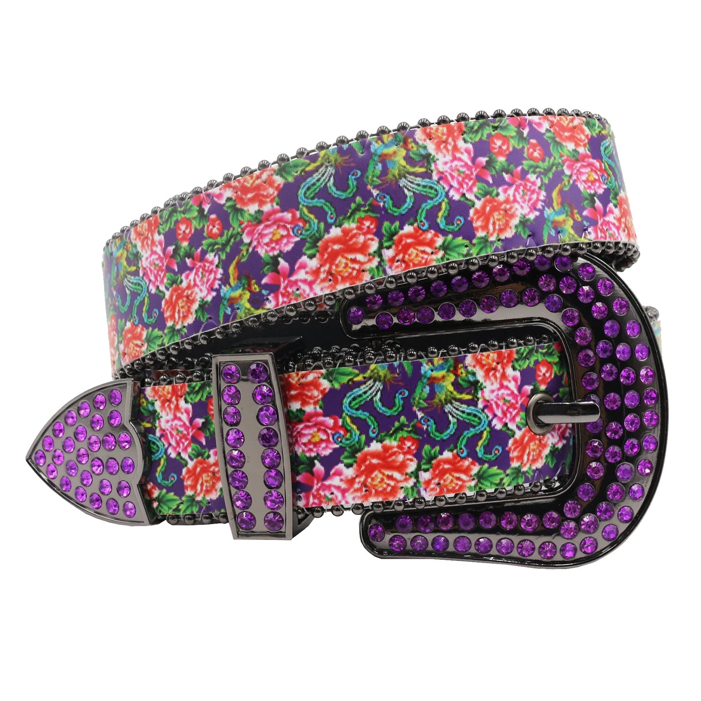 Printing  Rhinestone Western Belt Fashion Luxury Studded Belts for Men Strap Diamond White Belts Cowgirl Cowboy For Jeans