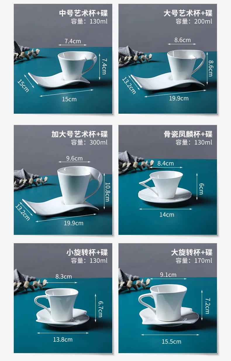 European Ceramic Mug Espresso Coffee Cup with spoon Dish Western Restaurant Hotel Coffee Cup Kitchen Supplies Drinking Utensils