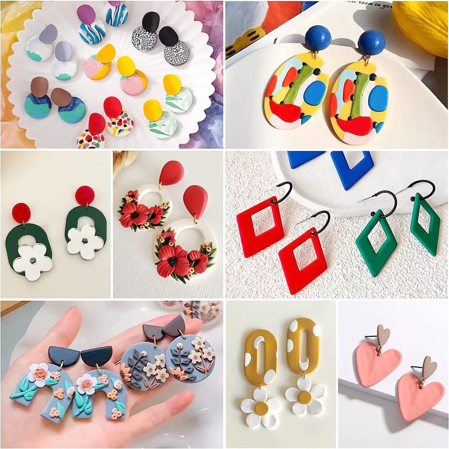 Polymer Clay Earring Making Kit Stainless Steel Cutters Mold Handmade Tool Pottery Diy Ceramic Craft Designer Jewelry Supplies