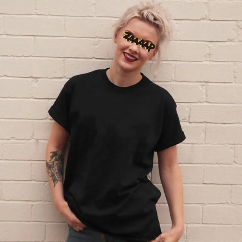 Wrangler Letter Print T-shirt Women Summer T shirts Black Harajuku Mujer Camisetas O-Neck Oversized Casual Femme T-shirts