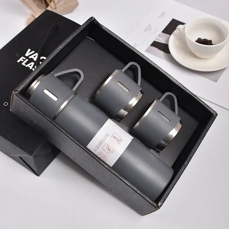 500ML 304 Stainless Steel Vacuum Insulated Bottle Gift Set Office Business Style Coffee Mug Thermos Bottle Portable Flask Carafe