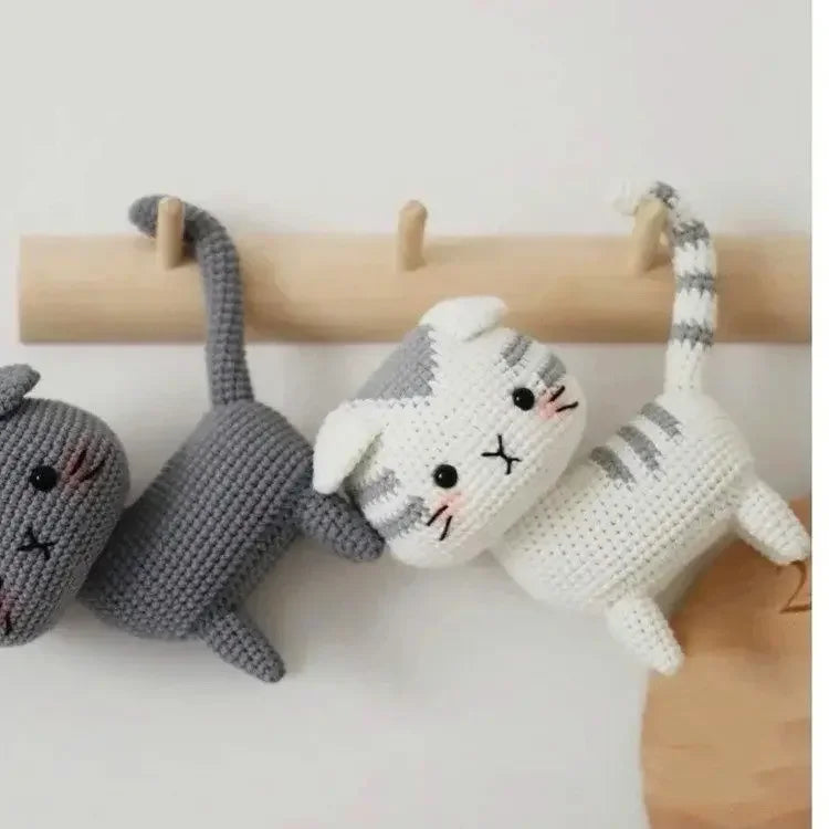 Beginners Handmade Crochet Diy Cat Material Bag Unpack Boredom By Hand Knitting Diy Wool Crochet Cute Cat Pendant Keychain