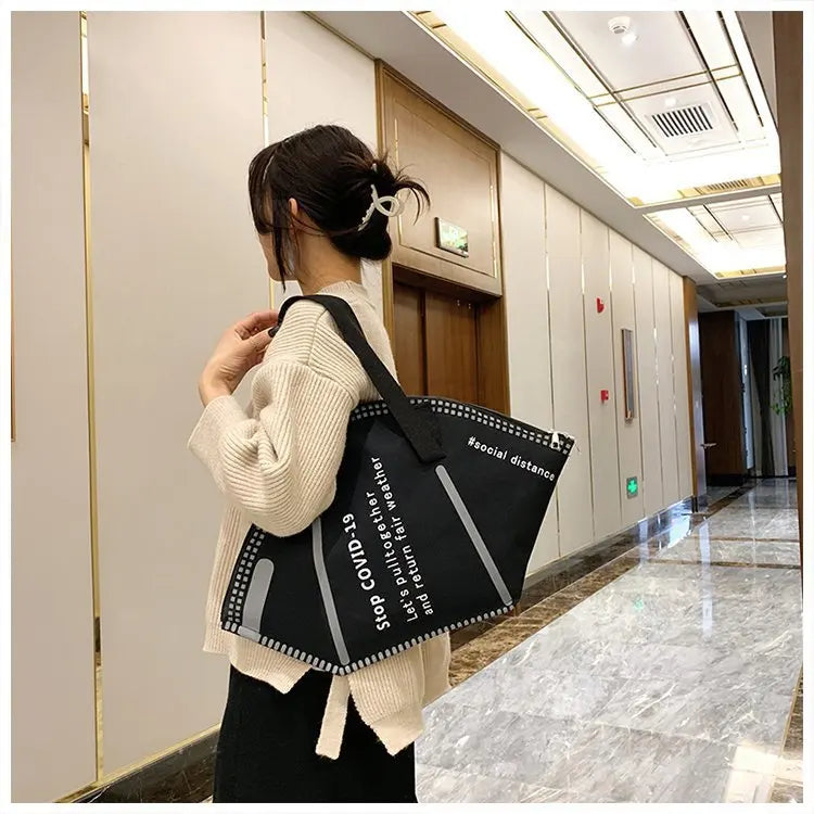 Mask Bag With Shoulder Strap Ladies Shopping Bags Unique Design Trendy Female Bags Money Storage Tote Size Small SizeL