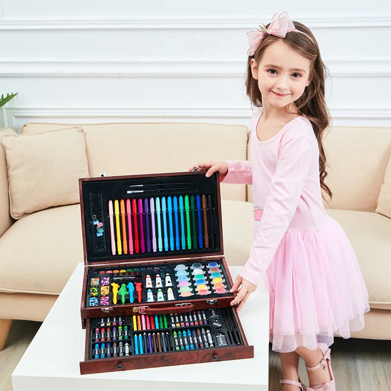 140pcs/Set Painting Drawing Art Set Paint Brushes Markers Watercolor Colour Pen Watercolor Pencils Art Supplies Kids Gift Anime