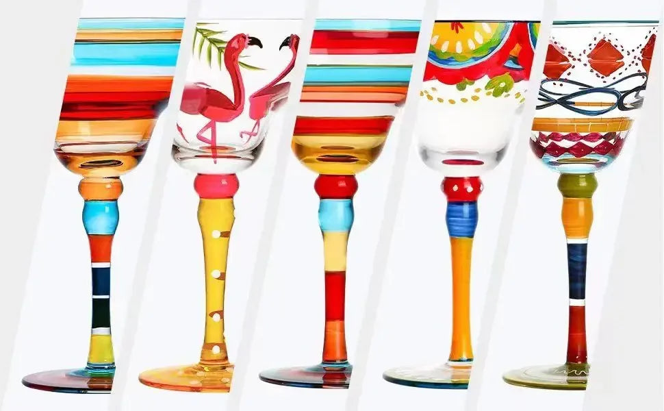 Handmade Colored Cocktail Cup Margarita European Cup Champagne Cup Creative Wine Glass Family Bar Wedding Party Wine Glass