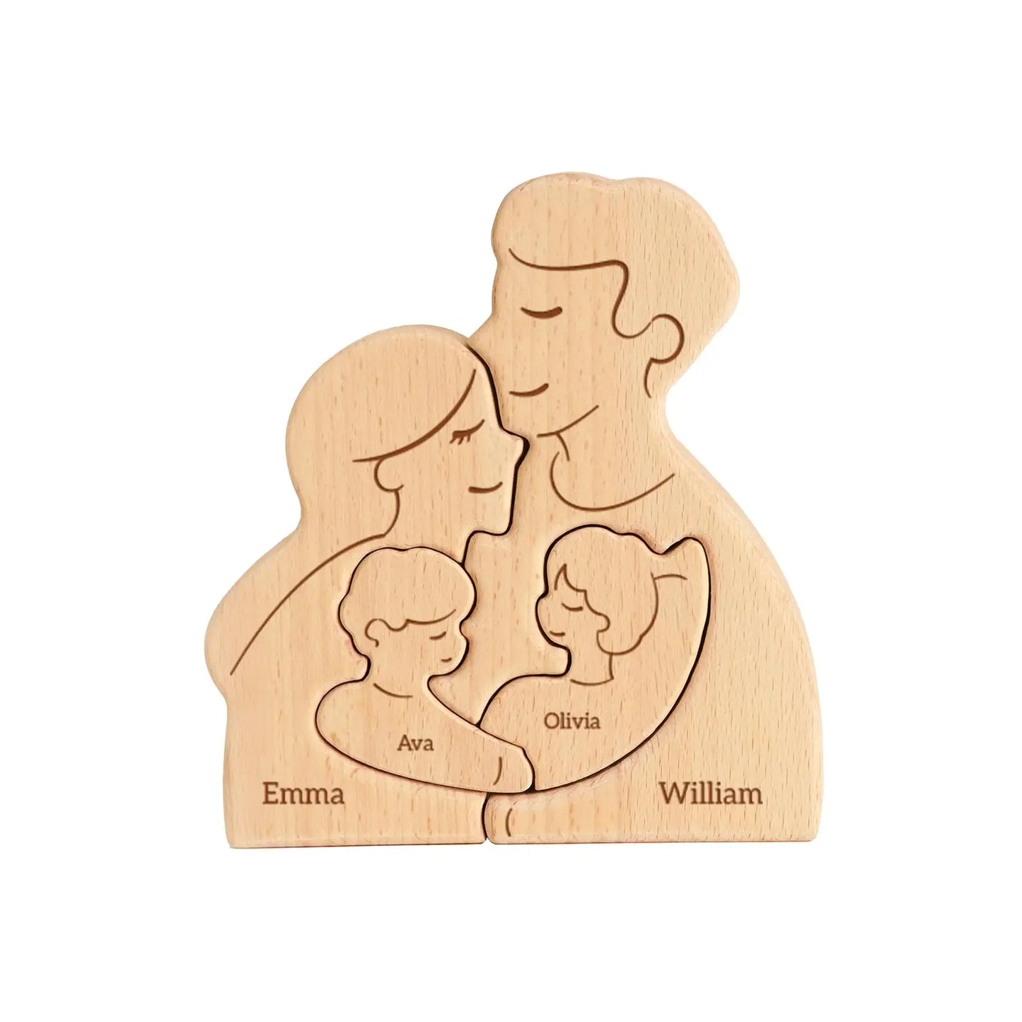 Wooden Family Puzzle Personalized Puzzles 2-5Names Birthday Anniversary Wedding Gifts for Women Men Customized Home Decor Valentines Gift