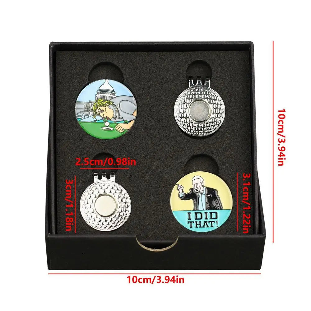 Magnetic Golf Hat Clip ball Marker Golf Ball Mark Electroplating Paint Golf Marker Golf Accessories Training Aids Men Women Gift Valentines Gift