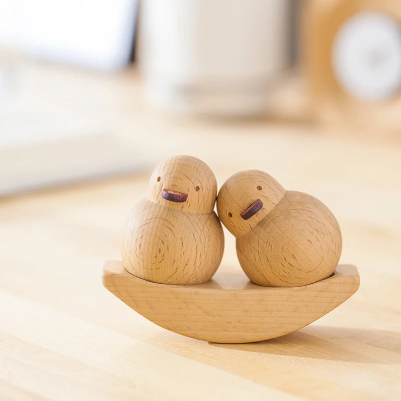 Creative Couple Decoration Office Desktop Wooden Style Wooden Duck Friendship Birthday Valentine's Day Modern Memorial Day Valentines Gift