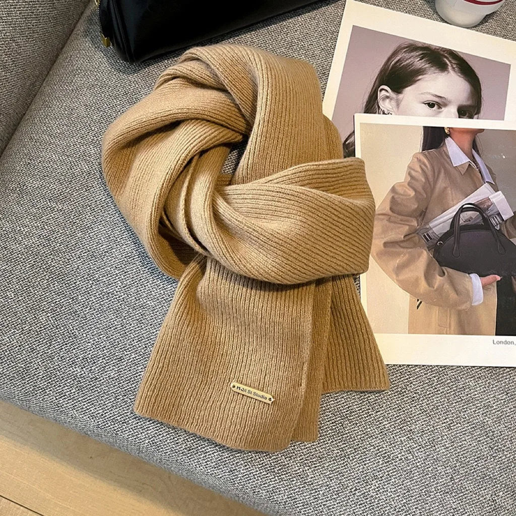 Women Cashmere Blend Scarf Women Winter Warm Thicken Luxury Solid Color Shawl Wraps Female Warm Thick Wool Neckerchief Blanket