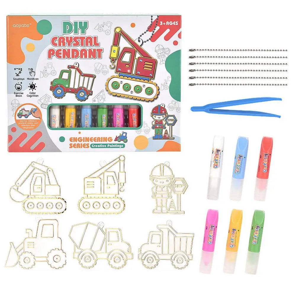 Children's Painting Set For Christmas Fast Drying DIY Crystal Pendant Kit Kids Paint Set Christmas Paint Your Own Sets For