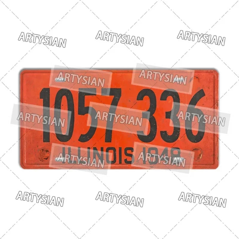 US Metal Plaque Retro Truck Number Plate Mississippi West Virginia Maine Illinois Idaho Iowa Pennsylvania Decorative Metal Sign