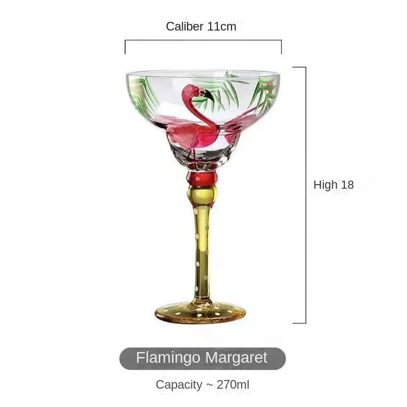 Handmade Colored Cocktail Cup Margarita European Cup Champagne Cup Creative Wine Glass Family Bar Wedding Party Wine Glass