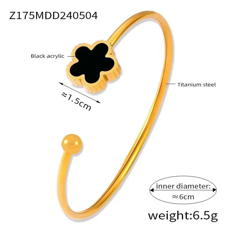 Punk Gold /Silver Color Stainless Steel Colorfast Horseshoe Buckle Bracelet for Women Fashion Light Luxury Jewelry Wholesale