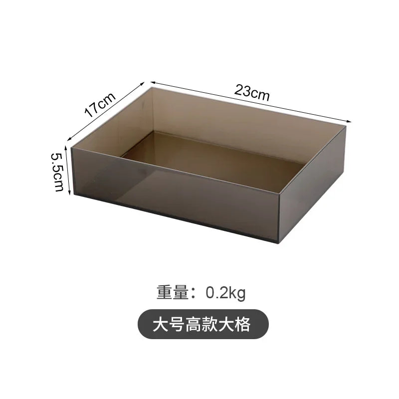 Transparent 6  Grid Dust Proof Drawer  Box Office Desk Stationery Cable Organizer Box Jewelry Makeup  Shelf