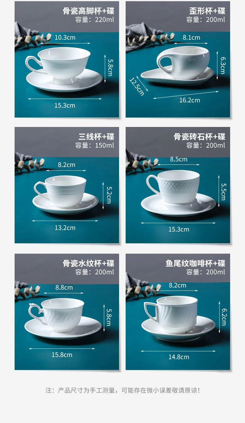 European Ceramic Mug Espresso Coffee Cup with spoon Dish Western Restaurant Hotel Coffee Cup Kitchen Supplies Drinking Utensils