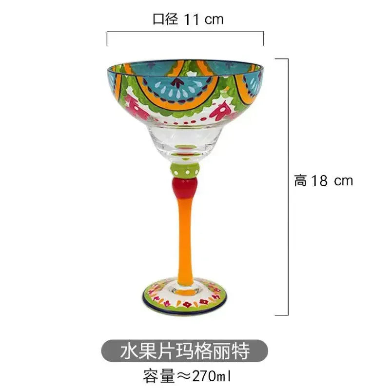 Handmade Colored Cocktail Cup Margarita European Cup Champagne Cup Creative Wine Glass Family Bar Wedding Party Wine Glass