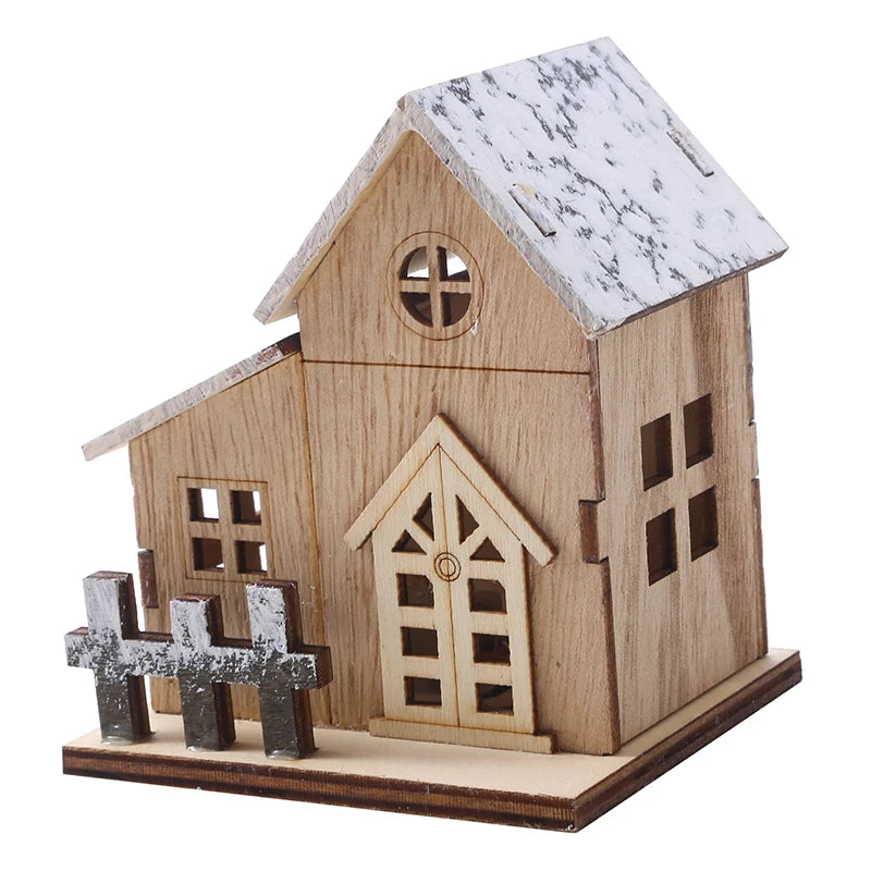 Nordic Simple Log Cabin Model Handicraft Ornaments Christmas Decoration Home Room Living Room Decorate Accessories