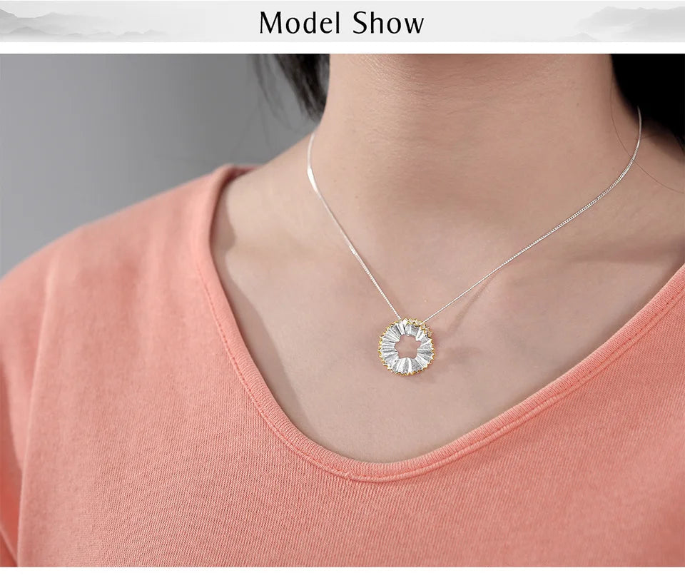 Lotus Fun Real 925 Sterling Silver Handmade Fine Jewelry Creative Pencil Shavings Design Pendant without Necklace for Women Gift