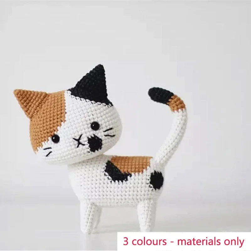 Beginners Handmade Crochet Diy Cat Material Bag Unpack Boredom By Hand Knitting Diy Wool Crochet Cute Cat Pendant Keychain