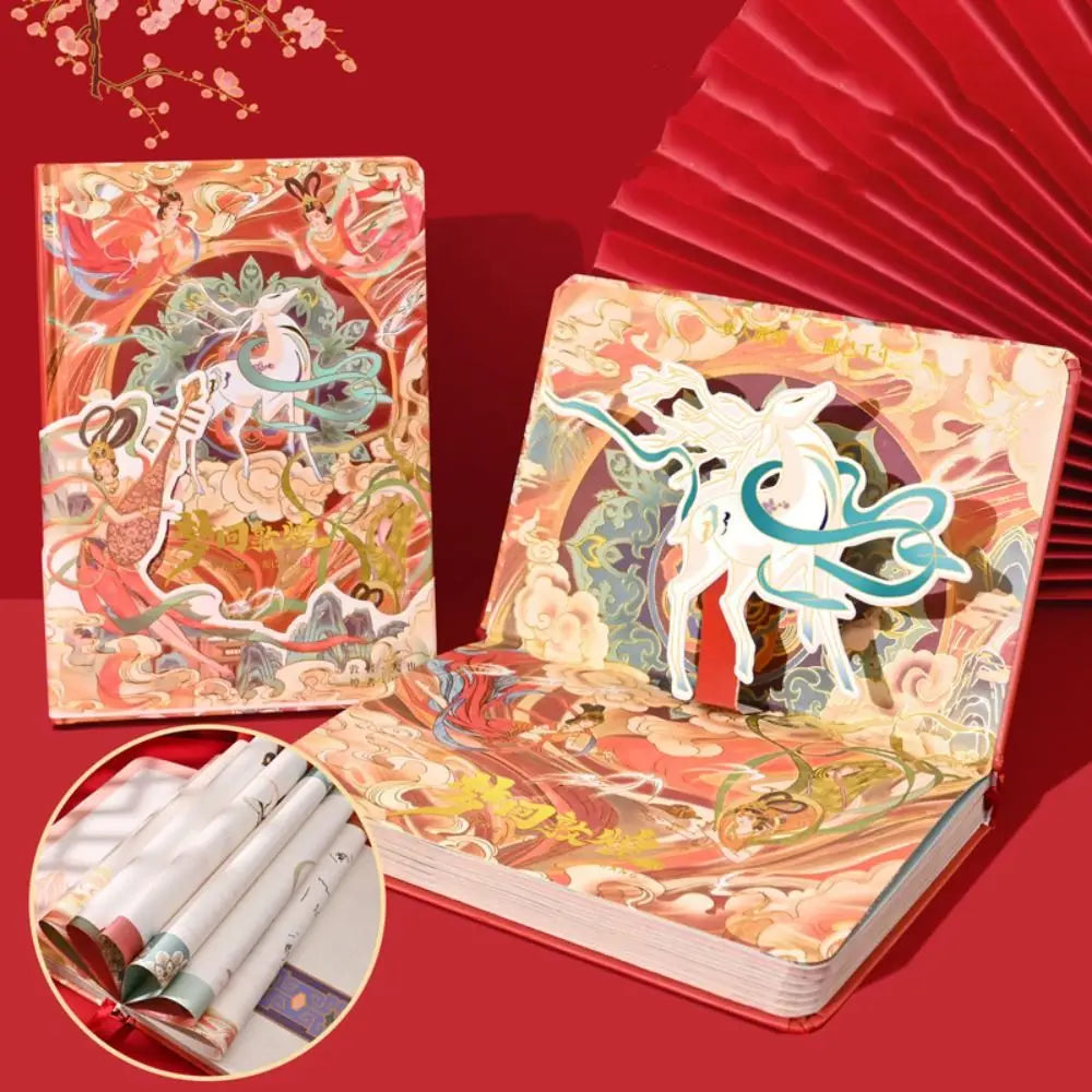 Antiquities Chinese Style Notebook Notepad Beautiful Colorful Page Scrapbook Writing Journal Handbook Students