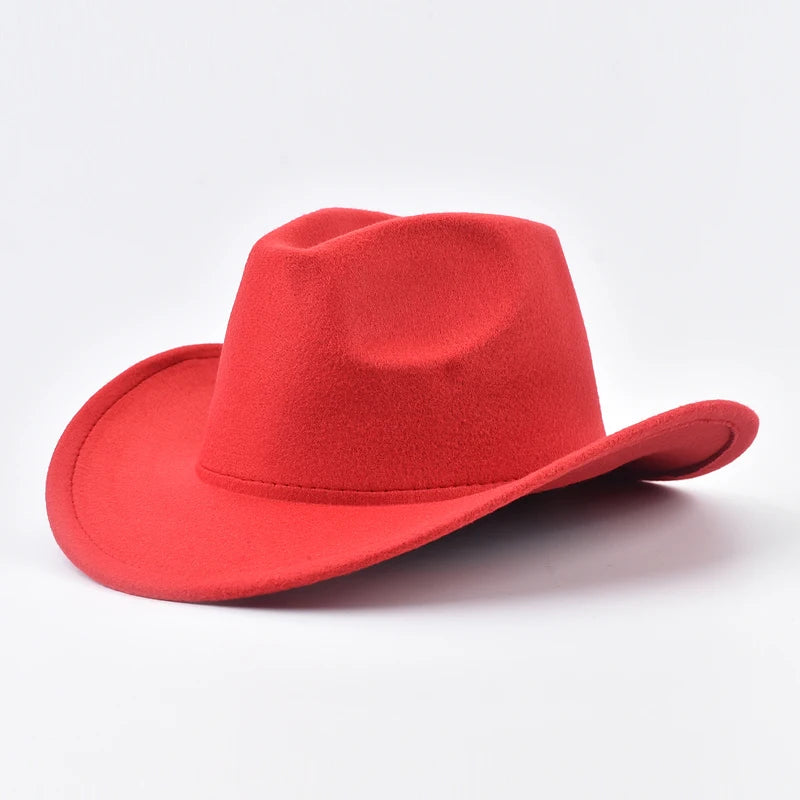 Unisex Western Cowboy Hat Vintage Roll Brim Felt Hat Suitable for Daily Casual Wear, Western Cowboy Party, Bar Cowboy