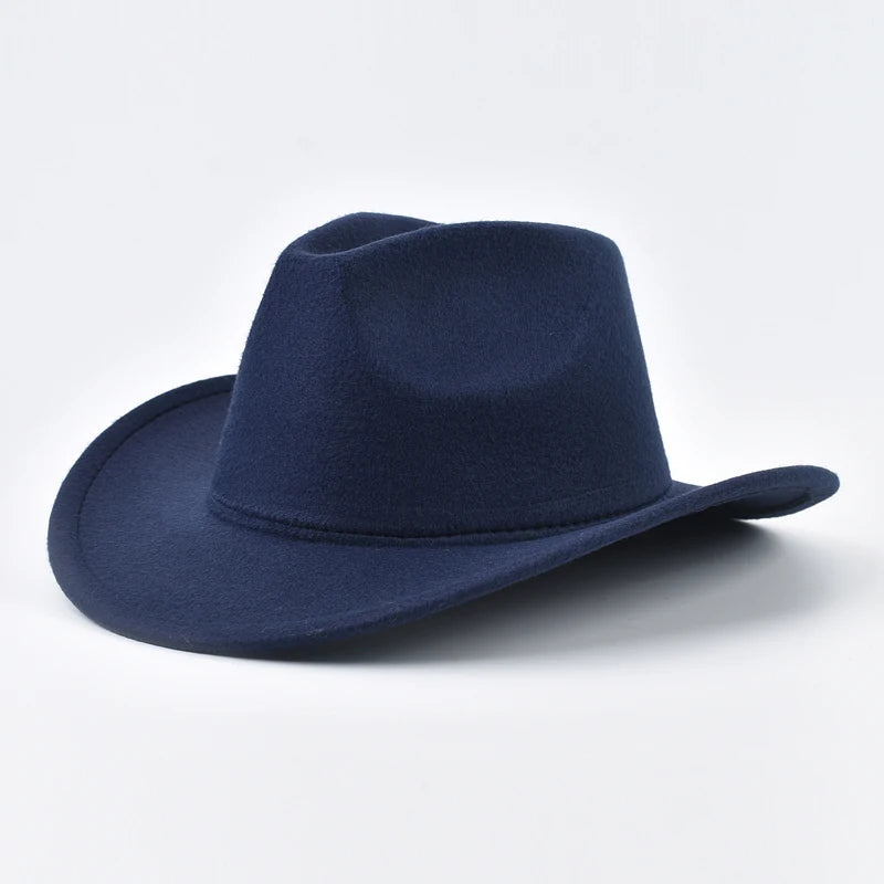 Unisex Western Cowboy Hat Vintage Roll Brim Felt Hat Suitable for Daily Casual Wear, Western Cowboy Party, Bar Cowboy