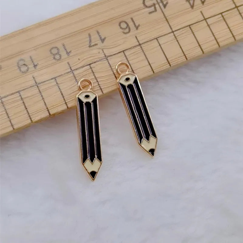 10pcs Enamel Pencil Fragments Charms for Jewelry Making Craft Supplies Necklace Bracelet Charms Earring Pendant Diy Accessories