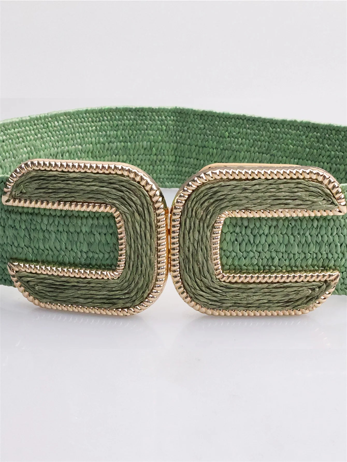 5cm Fashion Elastic Women's Belt PP Grass Woven Solid Color Elastic Belt for Women