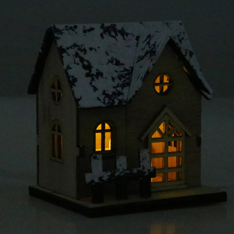 Nordic Simple Log Cabin Model Handicraft Ornaments Christmas Decoration Home Room Living Room Decorate Accessories