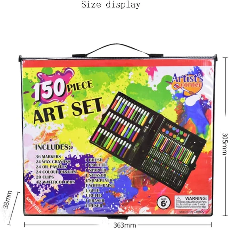 150-208 Pcs Art Set Watercolor Markers Crayons Water Pen Drawing Set Artist Painting Tools For Boys Girls Birthday Gifts