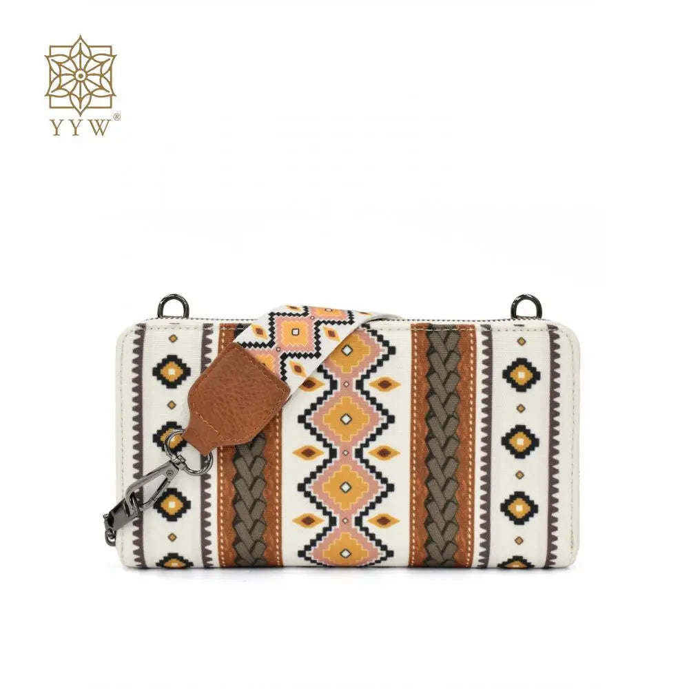 Cowgirls Wallet Purse Casual Women Western Aztec Clutch Wristlet Wallet with Credit Card Holder Envelope Bags Shoulder Handbag