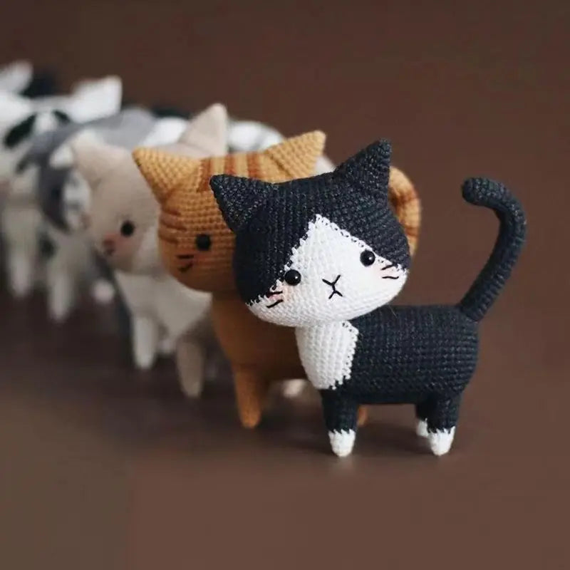 Beginners Handmade Crochet Diy Cat Material Bag Unpack Boredom By Hand Knitting Diy Wool Crochet Cute Cat Pendant Keychain