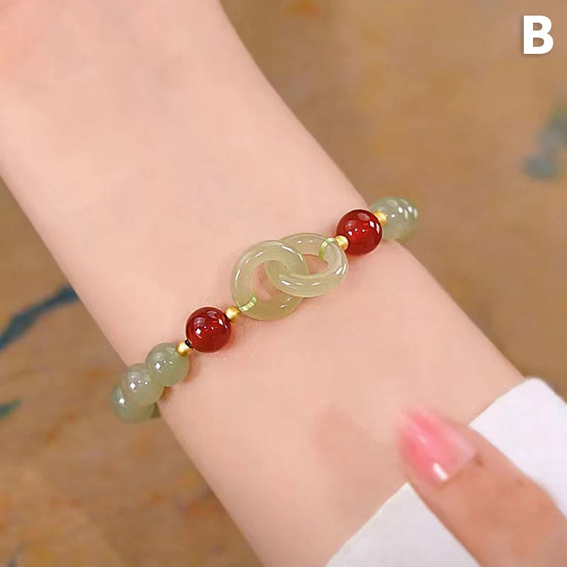 Summer Valentine's Day Gift Love Heart Jade Beads Charm Bracelet for Women Girl Fashion Natural Bracelet To Love Jewelry Gifts