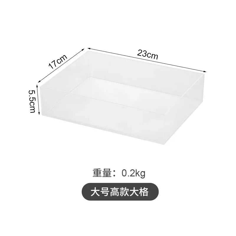 Transparent 6  Grid Dust Proof Drawer  Box Office Desk Stationery Cable Organizer Box Jewelry Makeup  Shelf