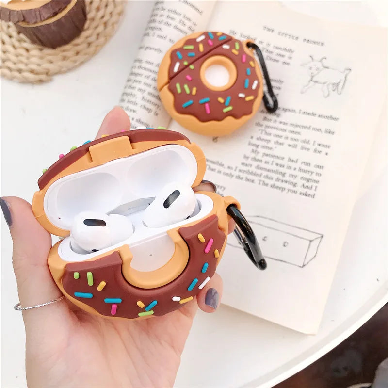 3D Donut Silicone Earphone Case For Airpods Pro Cute Cartoon Luxury Box Cover For Airpods 1/2 Headphone Case For Airpods 3 2021