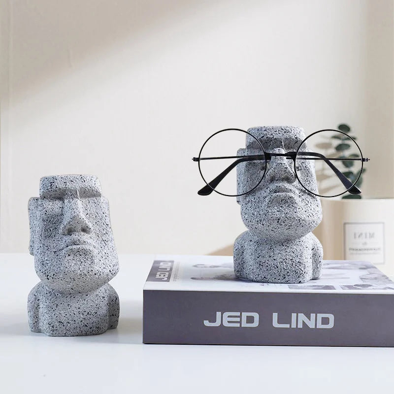 Stone Man Eyeglasses Rack Stand Creative Portrait Eyeglasses Display Rack Decorations Display Desktop Eyeglasses Rack Storage