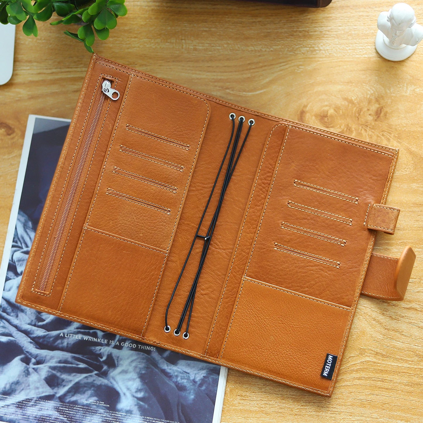 Moterm Travel Notebook Journal Companion Standard Planner Vegetable Tanned Leather Genuine Cowhide Organizer Diary