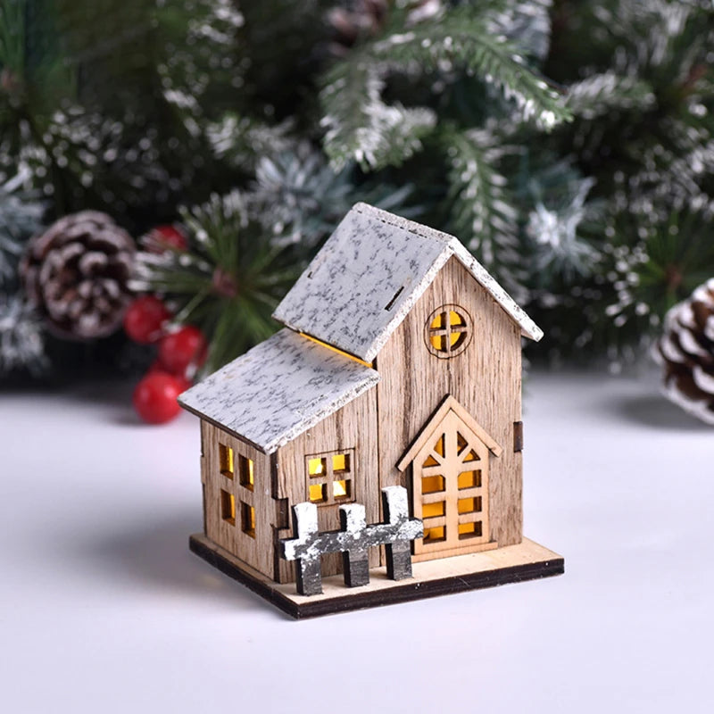 Nordic Simple Log Cabin Model Handicraft Ornaments Christmas Decoration Home Room Living Room Decorate Accessories