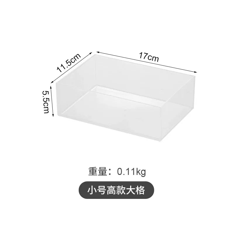 Transparent 6  Grid Dust Proof Drawer  Box Office Desk Stationery Cable Organizer Box Jewelry Makeup  Shelf