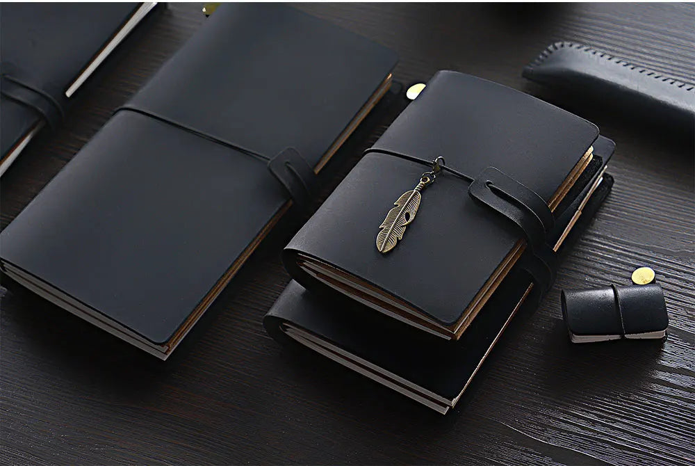 Genuine Leather Journal Traveler's Notebook Retro Handmade Diary Portable Sketchbook Cowhide Gift Planner Provide Engraved Logo