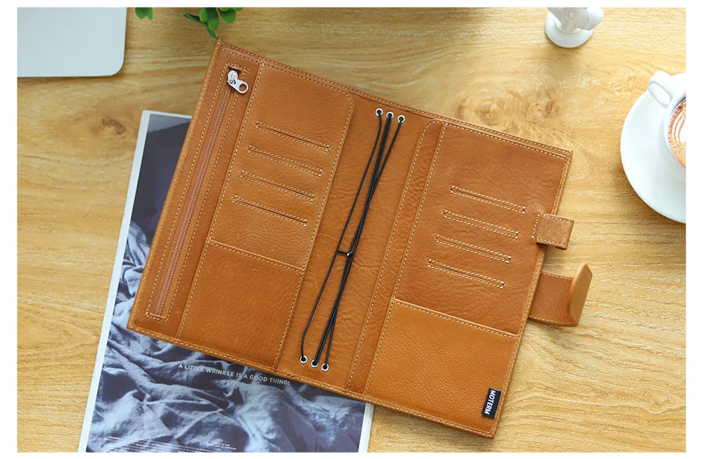 Moterm Travel Notebook Journal Companion Standard Planner Vegetable Tanned Leather Genuine Cowhide Organizer Diary