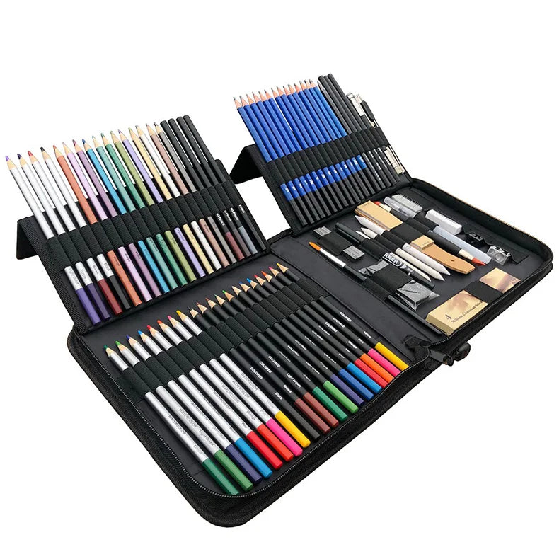 Sketching Pencil Set 70/83pcs Professional Drawing Kit Ideal for Drawing Blending Shading Artist Supplies for Kids Teens Adults