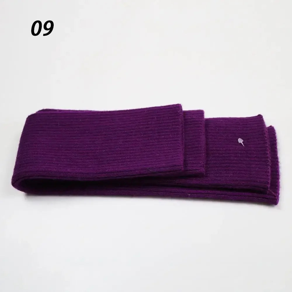 Sparsil Women Cashmere Fingerless Glove Elastic Knit Warm Elbow Mittens Fake Cuff Cosplay Party Guante Fashion Arm Sleeve Warmer